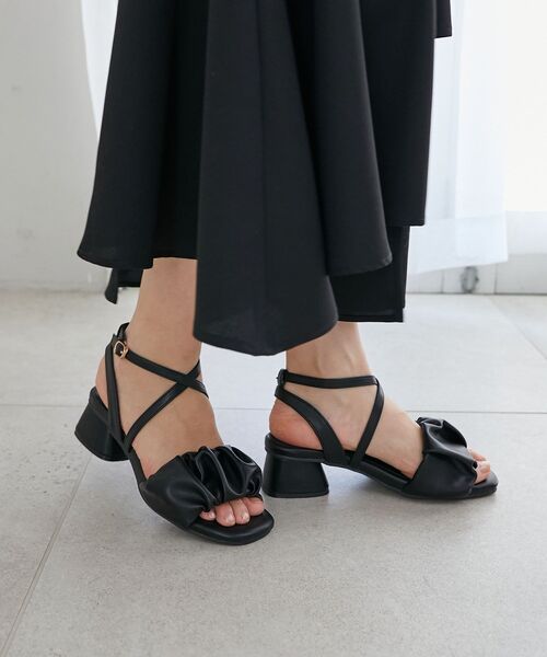 MAJESTIC LEGON（マジェスティックレゴン）の「シアーギャザーサンダル（サンダル・レディース・アイボリー/ブラック系その他2/ブラック/ベージュ/オフホワイト/チャコールグレー・SMALL/MEDIUM/LARGE/X-LARGE/XXL）」の20枚目の写真