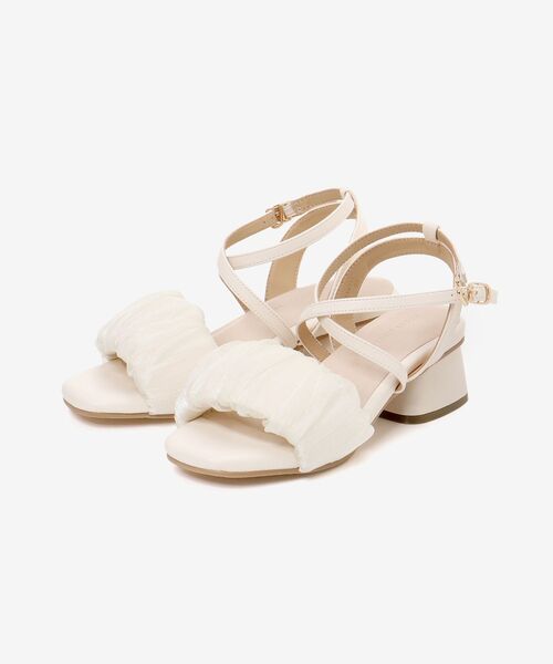 MAJESTIC LEGON（マジェスティックレゴン）の「シアーギャザーサンダル（サンダル・レディース・アイボリー/ブラック系その他2/ブラック/ベージュ/オフホワイト/チャコールグレー・SMALL/MEDIUM/LARGE/X-LARGE/XXL）」の9枚目の写真