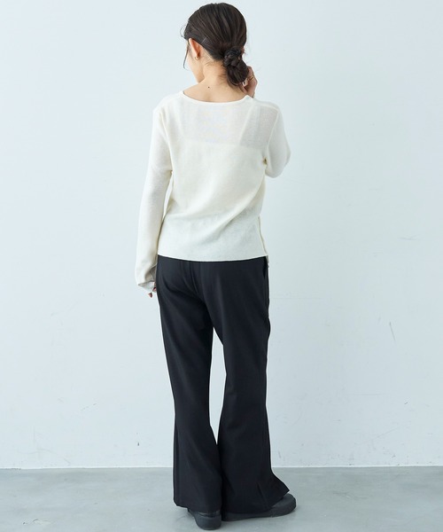 mil(ミル)の「クロスデザイン ニットトップス【586151】(ニット/セーター・レディース・アイボリー/ブラック・ONE SIZE)」の9枚目の写真