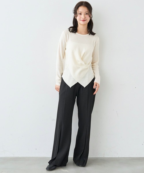mil(ミル)の「クロスデザイン ニットトップス【586151】(ニット/セーター・レディース・アイボリー/ブラック・ONE SIZE)」の17枚目の写真