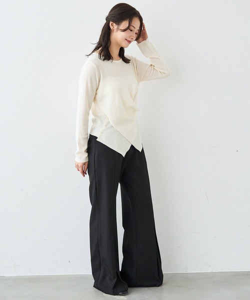 mil(ミル)の「クロスデザイン ニットトップス【586151】(ニット/セーター・レディース・アイボリー/ブラック・ONE SIZE)」の19枚目の写真