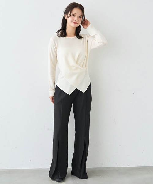 mil(ミル)の「クロスデザイン ニットトップス【586151】(ニット/セーター・レディース・アイボリー/ブラック・ONE SIZE)」の20枚目の写真