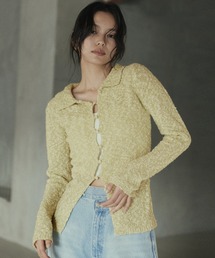 hellam（へラム）の「MIXヤーンポロニットカーディガン（ニット/セーター）」