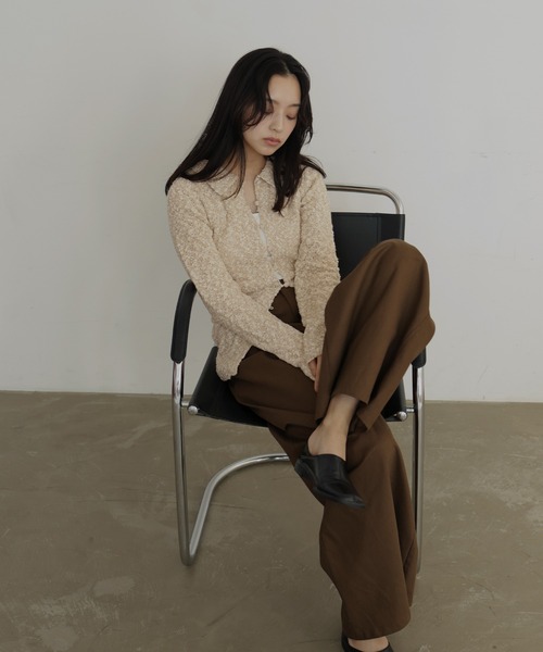 hellam（へラム）の「MIXヤーンポロニットカーディガン（ニット/セーター・レディース・グリーン/ベージュ/ブラックミックス・FREE）」の21枚目の写真