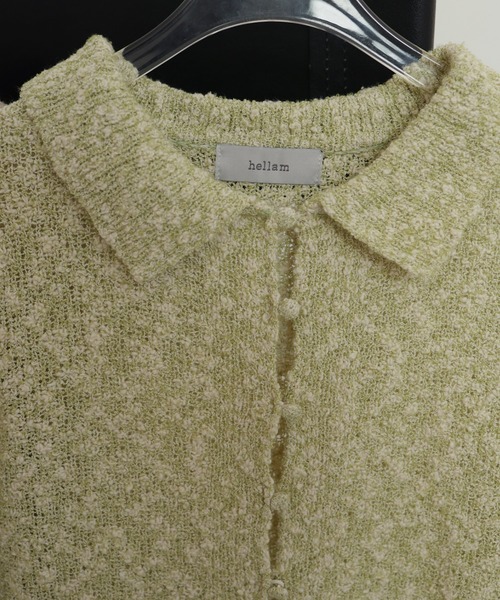 hellam（へラム）の「MIXヤーンポロニットカーディガン（ニット/セーター・レディース・グリーン/ベージュ/ブラックミックス・FREE）」の13枚目の写真