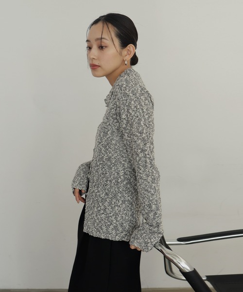 hellam（へラム）の「MIXヤーンポロニットカーディガン（ニット/セーター・レディース・グリーン/ベージュ/ブラックミックス・FREE）」の15枚目の写真