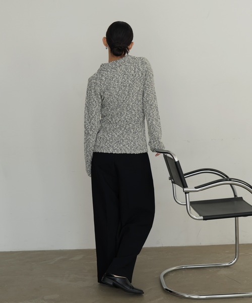 hellam（へラム）の「MIXヤーンポロニットカーディガン（ニット/セーター・レディース・グリーン/ベージュ/ブラックミックス・FREE）」の18枚目の写真