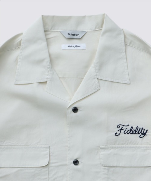 FIDELITY（フィデリティ）の「LOGO EMB TENCEL OPEN COLLER SHIRT / 長袖オープンカラーシャツ（シャツ/ブラウス・メンズ・ブラック/サックスブルー/アイボリー・MEDIUM/LARGE）」の4枚目の写真