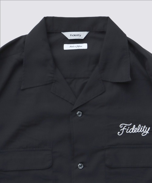 FIDELITY（フィデリティ）の「LOGO EMB TENCEL OPEN COLLER SHIRT / 長袖オープンカラーシャツ（シャツ/ブラウス・メンズ・ブラック/サックスブルー/アイボリー・MEDIUM/LARGE）」の7枚目の写真