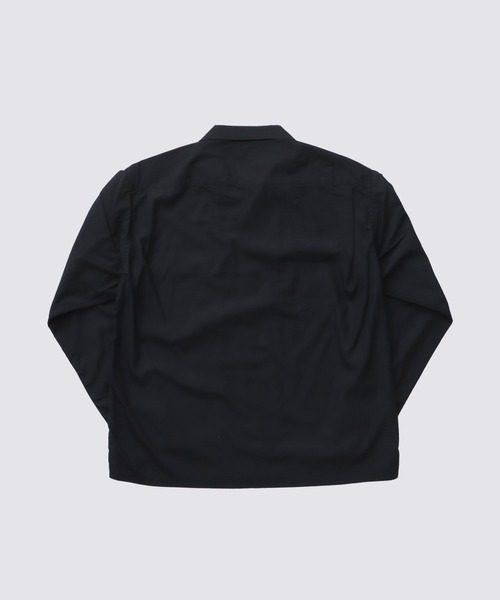 FIDELITY（フィデリティ）の「LOGO EMB TENCEL OPEN COLLER SHIRT / 長袖オープンカラーシャツ（シャツ/ブラウス・メンズ・ブラック/サックスブルー/アイボリー・MEDIUM/LARGE）」の9枚目の写真