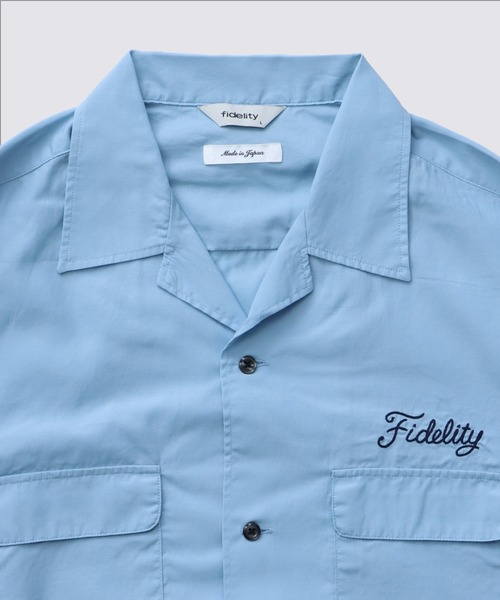 FIDELITY（フィデリティ）の「LOGO EMB TENCEL OPEN COLLER SHIRT / 長袖オープンカラーシャツ（シャツ/ブラウス・メンズ・ブラック/サックスブルー/アイボリー・MEDIUM/LARGE）」の10枚目の写真
