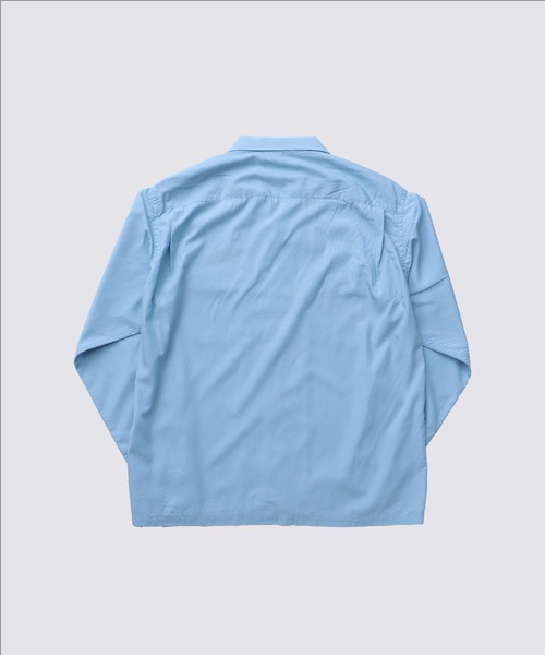 FIDELITY（フィデリティ）の「LOGO EMB TENCEL OPEN COLLER SHIRT / 長袖オープンカラーシャツ（シャツ/ブラウス・メンズ・ブラック/サックスブルー/アイボリー・MEDIUM/LARGE）」の12枚目の写真