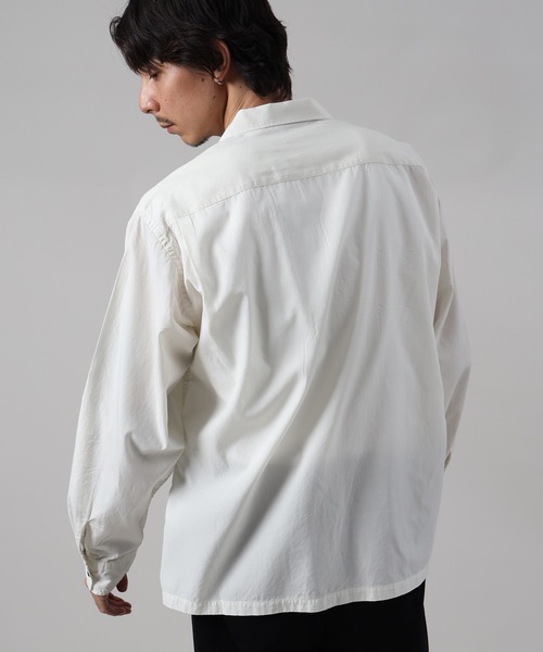 FIDELITY（フィデリティ）の「LOGO EMB TENCEL OPEN COLLER SHIRT / 長袖オープンカラーシャツ（シャツ/ブラウス・メンズ・ブラック/サックスブルー/アイボリー・MEDIUM/LARGE）」の15枚目の写真