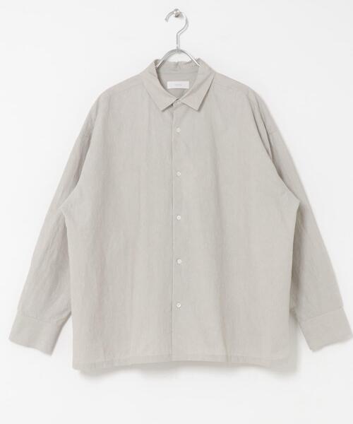 かぐれ（カグレ）の「『ユニセックス』コットンレギュラーカラーボックスシャツ（シャツ/ブラウス・レディース・チャコールグレー/ベージュ/ライトグレー・1/2）」の15枚目の写真