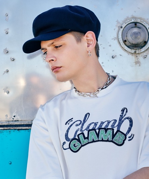 glamb(グラム)の「Glitter Logo T-Shirt / グリッターロゴTシャツ(Tシャツ/カットソー・メンズ・ホワイト/ブラック・S/M/L)」の11枚目の写真