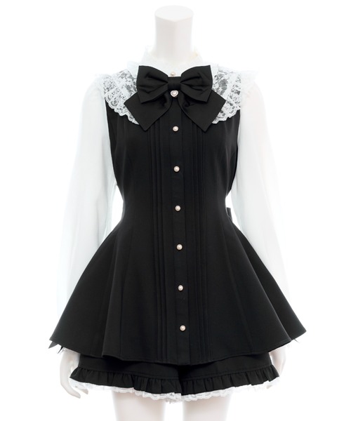 Secret Honey（シークレットハニー）の「レースセーラー付きスタンドカラーセットアップ（セットアップ・レディース・ライトブルー/ブラック・MEDIUM）」の13枚目の写真
