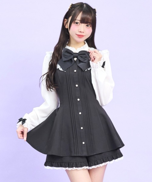 Secret Honey（シークレットハニー）の「レースセーラー付きスタンドカラーセットアップ（セットアップ・レディース・ライトブルー/ブラック・MEDIUM）」の7枚目の写真