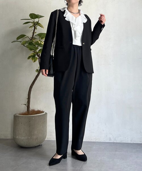 un dix cors（アンディコール）の「【フォーマル・セレモニー】TRダブルクロスシングルジャケット（テーラードジャケット・レディース・ネイビー/グレイッシュベージュ/ブラック・FREE）」の6枚目の写真