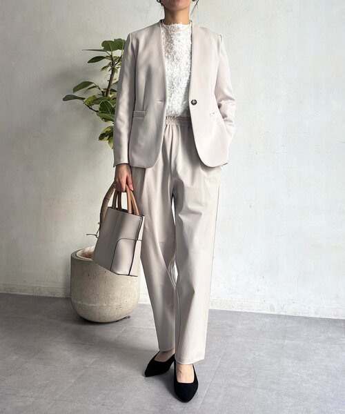 un dix cors（アンディコール）の「【フォーマル・セレモニー】TRダブルクロスシングルジャケット（テーラードジャケット・レディース・ネイビー/グレイッシュベージュ/ブラック・FREE）」の13枚目の写真