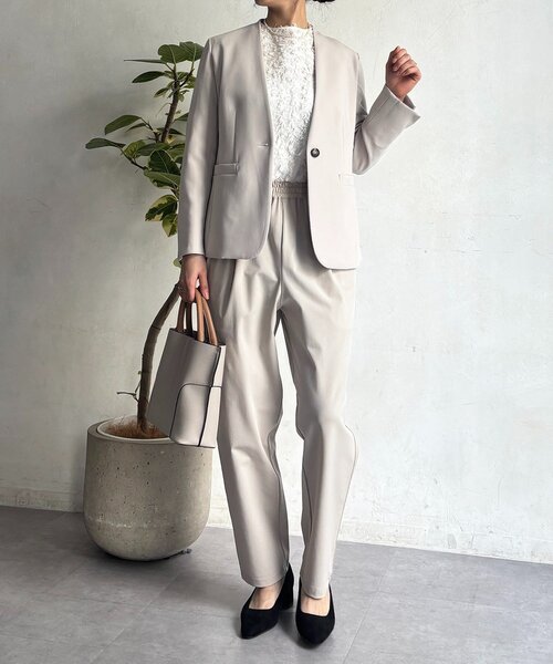 un dix cors（アンディコール）の「【フォーマル・セレモニー】TRダブルクロスシングルジャケット（テーラードジャケット・レディース・ネイビー/グレイッシュベージュ/ブラック・FREE）」の15枚目の写真