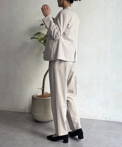 un dix cors（アンディコール）の「【フォーマル・セレモニー】TRダブルクロスシングルジャケット（テーラードジャケット・レディース・ネイビー/グレイッシュベージュ/ブラック・FREE）」の16枚目の写真