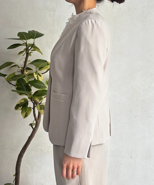 un dix cors（アンディコール）の「【フォーマル・セレモニー】TRダブルクロスシングルジャケット（テーラードジャケット・レディース・ネイビー/グレイッシュベージュ/ブラック・FREE）」の18枚目の写真