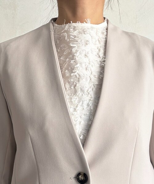 un dix cors（アンディコール）の「【フォーマル・セレモニー】TRダブルクロスシングルジャケット（テーラードジャケット・レディース・ネイビー/グレイッシュベージュ/ブラック・FREE）」の21枚目の写真
