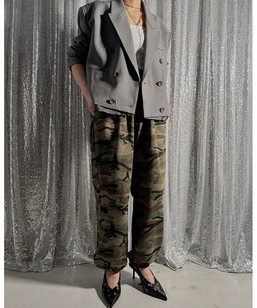 PROVOKE （プロヴォーク）の「CAMO EASY PANTS（スウェットパンツ・レディース・カーキオリーブ・FREE）」の2枚目の写真