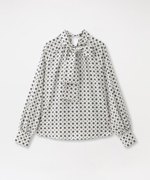 ジオメトリックリボンブラウス