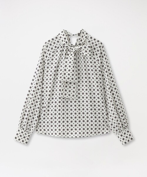LOVELESS(ラブレス)の「ジオメトリックリボンブラウス(シャツ/ブラウス・レディース・ブルー系その他7/ホワイト系その他・34/36)」の1枚目の写真