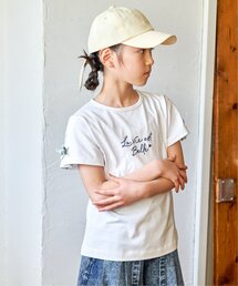 ikka | 冷感肩ギンガム切り替えロゴT(120~160cm)(Tシャツ/カットソー)