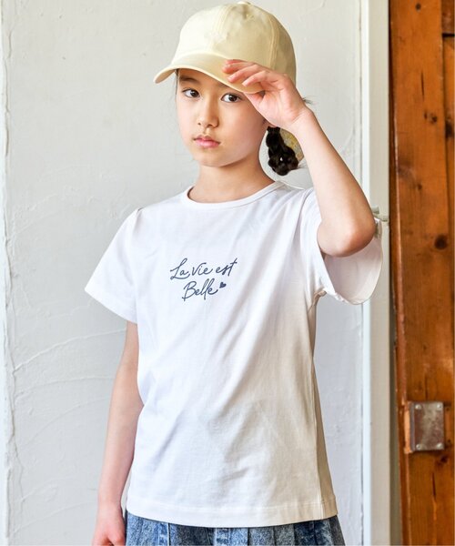 ikka(イッカ)の「冷感肩ギンガム切り替えロゴT(120~160cm)(Tシャツ/カットソー・キッズ・サックスブルー/オフホワイト/ラベンダー・140/150/120/130/160)」の5枚目の写真