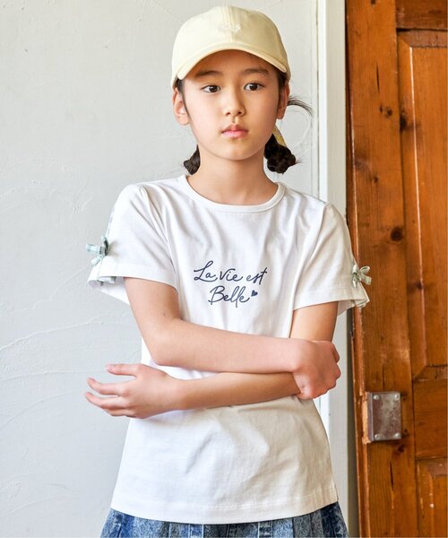 ikka(イッカ)の「冷感肩ギンガム切り替えロゴT(120~160cm)(Tシャツ/カットソー・キッズ・サックスブルー/オフホワイト/ラベンダー・140/150/120/130/160)」の6枚目の写真