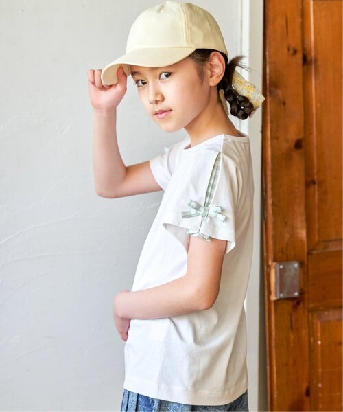 ikka(イッカ)の「冷感肩ギンガム切り替えロゴT(120~160cm)(Tシャツ/カットソー・キッズ・サックスブルー/オフホワイト/ラベンダー・140/150/120/130/160)」の7枚目の写真