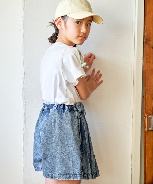 ikka(イッカ)の「冷感肩ギンガム切り替えロゴT(120~160cm)(Tシャツ/カットソー・キッズ・サックスブルー/オフホワイト/ラベンダー・140/150/120/130/160)」の8枚目の写真