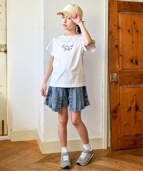 ikka(イッカ)の「冷感肩ギンガム切り替えロゴT(120~160cm)(Tシャツ/カットソー・キッズ・サックスブルー/オフホワイト/ラベンダー・140/150/120/130/160)」の11枚目の写真