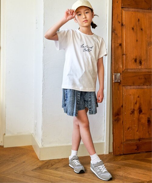 ikka(イッカ)の「冷感肩ギンガム切り替えロゴT(120~160cm)(Tシャツ/カットソー・キッズ・サックスブルー/オフホワイト/ラベンダー・140/150/120/130/160)」の13枚目の写真