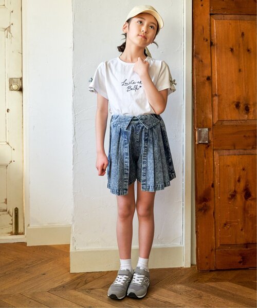 ikka(イッカ)の「冷感肩ギンガム切り替えロゴT(120~160cm)(Tシャツ/カットソー・キッズ・サックスブルー/オフホワイト/ラベンダー・140/150/120/130/160)」の14枚目の写真