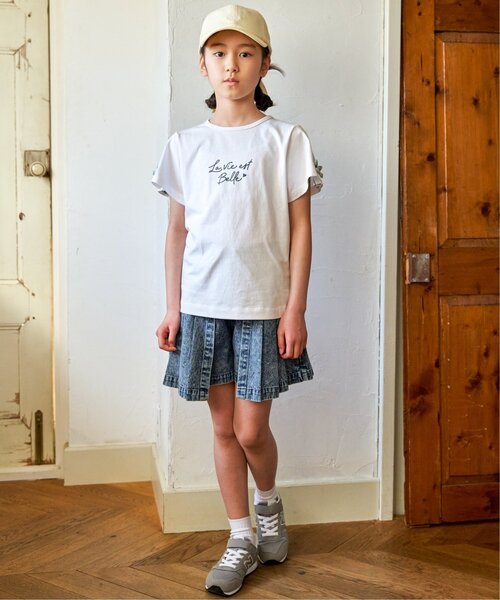 ikka(イッカ)の「冷感肩ギンガム切り替えロゴT(120~160cm)(Tシャツ/カットソー・キッズ・サックスブルー/オフホワイト/ラベンダー・140/150/120/130/160)」の15枚目の写真
