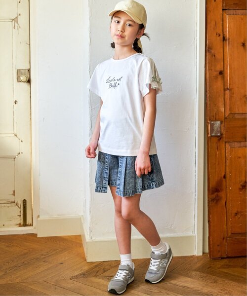 ikka(イッカ)の「冷感肩ギンガム切り替えロゴT(120~160cm)(Tシャツ/カットソー・キッズ・サックスブルー/オフホワイト/ラベンダー・140/150/120/130/160)」の16枚目の写真