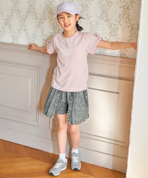 ikka(イッカ)の「冷感肩ギンガム切り替えロゴT(120~160cm)(Tシャツ/カットソー・キッズ・サックスブルー/オフホワイト/ラベンダー・140/150/120/130/160)」の20枚目の写真