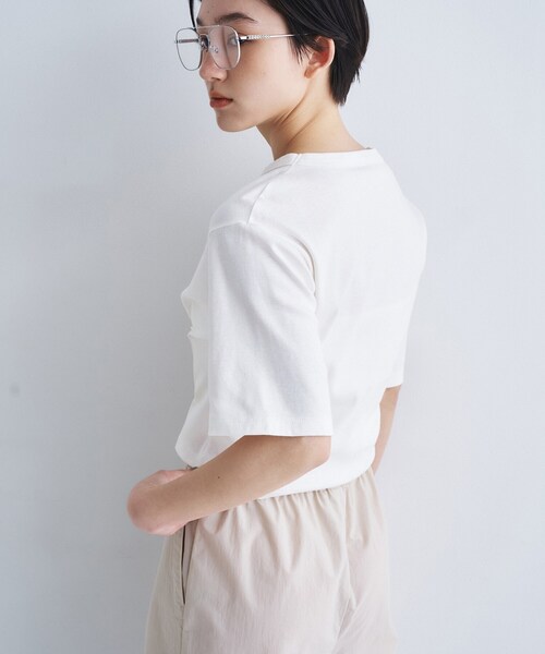 CODE A(コードエー)の「corset jersey tee(Tシャツ/カットソー・レディース・ホワイト/チャコールグレー・00)」の5枚目の写真