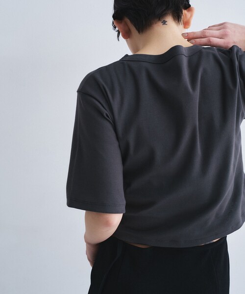 CODE A(コードエー)の「corset jersey tee(Tシャツ/カットソー・レディース・ホワイト/チャコールグレー・00)」の9枚目の写真