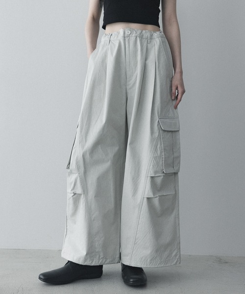 remer(リメール)の「ルーズミリタリーカーゴワイドパンツ / loose military cargo wide PT (3D Seam)(カーゴパンツ・メンズ・ライトグレー/ブラック/カーキ・SMALL/X-SMALL/LARGE/MEDIUM)」の11枚目の写真