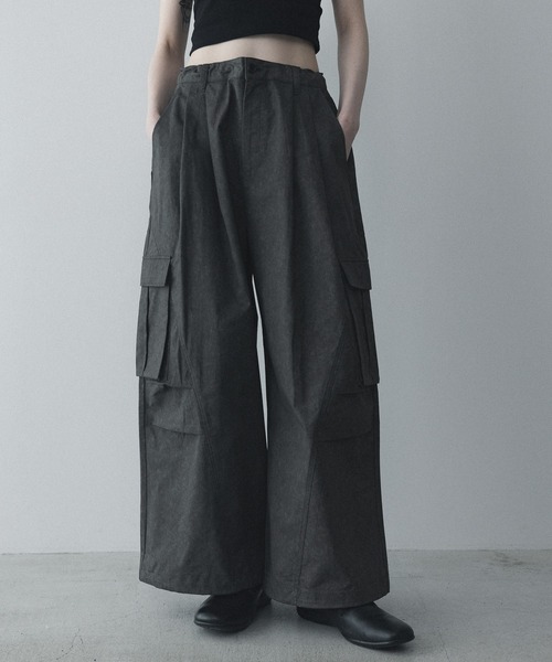 remer(リメール)の「ルーズミリタリーカーゴワイドパンツ / loose military cargo wide PT (3D Seam)(カーゴパンツ・メンズ・ライトグレー/ブラック/カーキ・SMALL/X-SMALL/LARGE/MEDIUM)」の8枚目の写真