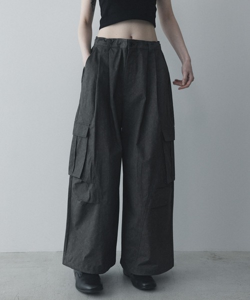 remer(リメール)の「ルーズミリタリーカーゴワイドパンツ / loose military cargo wide PT (3D Seam)(カーゴパンツ・メンズ・ライトグレー/ブラック/カーキ・SMALL/X-SMALL/LARGE/MEDIUM)」の7枚目の写真