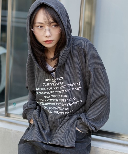 WEGO(ウィゴー)の「WEGO/メッシュZIPパーカー(パーカー・メンズ・ブラック系その他/グレー・LARGE/MEDIUM)」の2枚目の写真