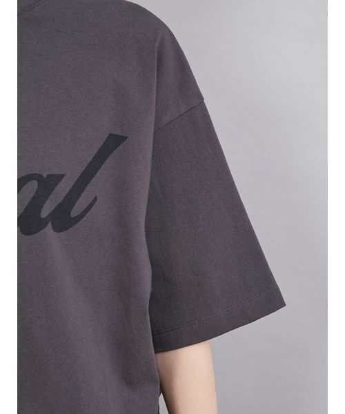 Mila Owen（ミラオーウェン）の「ショート丈ワイドグラフィックＴシャツ（Tシャツ/カットソー・レディース・ピンク/ホワイト/チャコールグレー・F）」の8枚目の写真