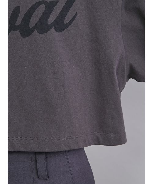 Mila Owen（ミラオーウェン）の「ショート丈ワイドグラフィックＴシャツ（Tシャツ/カットソー・レディース・ピンク/ホワイト/チャコールグレー・F）」の9枚目の写真