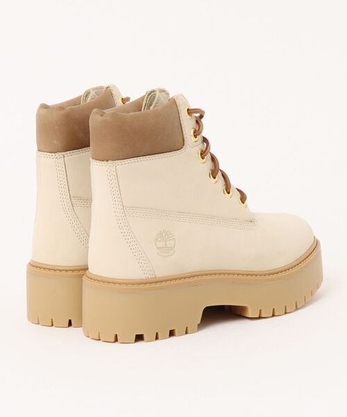 Timberland(ティンバーランド)の「Timberland ティンバーランド STONE STREET 6 IN LACE WATERPROOF BOOT【防水】レディースブーツ(6インチウォータープルーフブーツ) A2H3CEN7 ライトベージュ(ブーツ・レディース・ベージュ・24.5cm/24.0cm/23.5cm/23.0cm)」の2枚目の写真